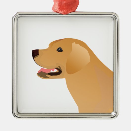 Geel lab - Labrador Retriever Breed Silhouette Metalen Ornament (Voorkant)