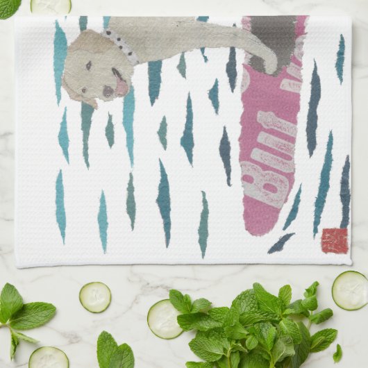 Geel lab, labrador Retriever, strand Dog Theedoek (Gevouwen)