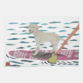 Geel lab, labrador Retriever, strand Dog Theedoek (Horizontaal)