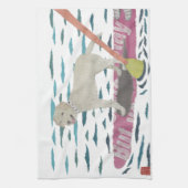 Geel lab, labrador Retriever, strand Dog Theedoek (Verticaal)