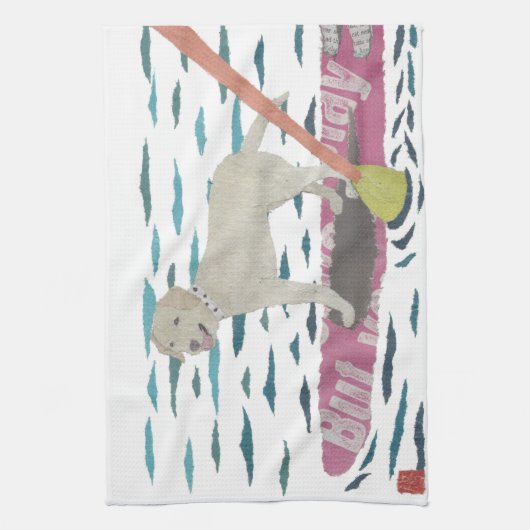 Geel lab, labrador Retriever, strand Dog Theedoek (Verticaal)