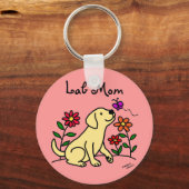 Geel lab mam en groen sleutelhanger (Voorkant)
