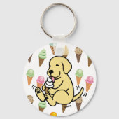 Geel lab met ijskap sleutelhanger (Voorkant)