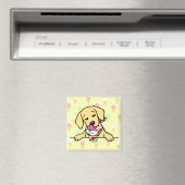 Geel Lab Puppy Ice Cream Magneet (Insitu (Vaatwasser))