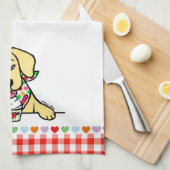 Geel lab Puppy Ice Cream Theedoek (Quarter Fold)