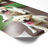 Geel lab Puppy Satin Foto Uitbreiding Afdruk (Hoek)