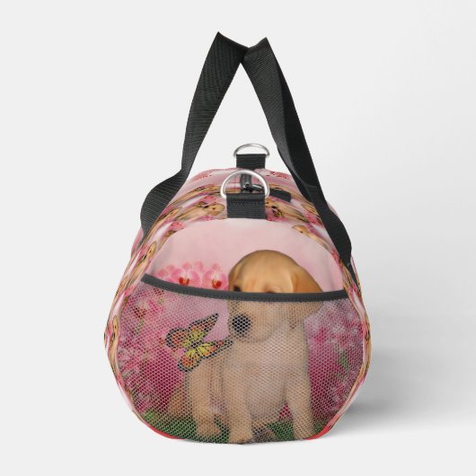 Geel Lab Puppy Vlinder Dier Gepersonaliseerd Plunjezak (Rechts)