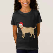 Geel Lab Santa Hat Schattige Labrador kerstcadeau T-shirt (Voorkant)