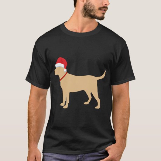 Geel Lab Santa Hat Schattige Labrador kerstcadeau T-shirt (Voorkant)