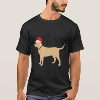 Geel Lab Santa Hat Schattige Labrador kerstcadeau T-shirt