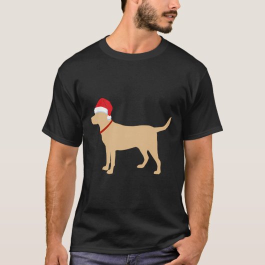 Geel Lab Santa Hat Schattige Labrador kerstcadeau T-shirt (Voorkant)
