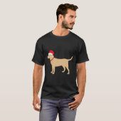 Geel Lab Santa Hat Schattige Labrador kerstcadeau T-shirt (Voorkant volledig)
