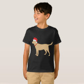 Geel Lab Santa Hat Schattige Labrador kerstcadeau T-shirt (Voorkant volledig)