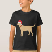 Geel Lab Santa Hat Schattige Labrador kerstcadeau T-shirt (Voorkant)