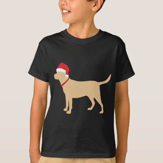 Geel Lab Santa Hat Schattige Labrador kerstcadeau T-shirt (Voorkant)