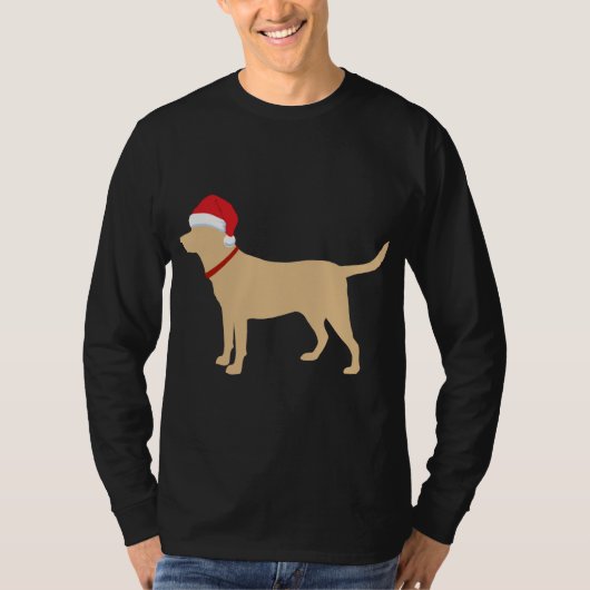 Geel Lab Santa Hat Schattige Labrador kerstcadeau T-shirt (Voorkant)