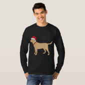 Geel Lab Santa Hat Schattige Labrador kerstcadeau T-shirt (Voorkant volledig)