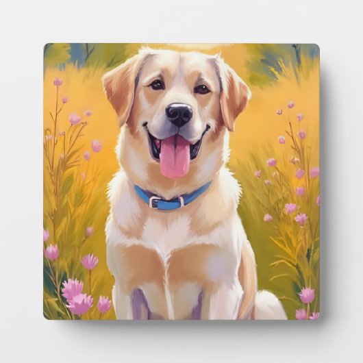 Geel Lab Schilderij Labrador Retriever Dog Art Fotoplaat (Voorkant)