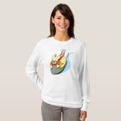 Geel lab Sneeuw Sled Modern T-shirt (Voorkant volledig)