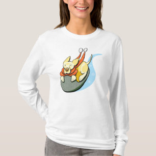 Geel lab Sneeuw Sled Modern T-shirt
