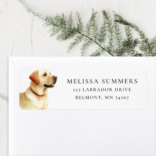 Geel Lab Waterverf Hond Retouradres Label