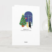 Geel Lab, Zwart Lab Magische Nacht Kerstmis Feestdagen Kaart (Achterkant)