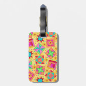 Geel Label van de Quilt Block Luggage of naaimachi Bagagelabel (Achterkant verticaal)