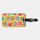 Geel Label van de Quilt Block Luggage of naaimachi Bagagelabel (Achterkant horizontaal)