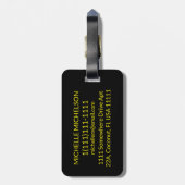 Geel Label Zwart RS Monogrammed Bagagelabel (Achterkant verticaal)