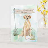 Geel laboratorium feliciteert met New Dog Kaart (Gele Bloem)