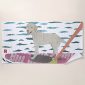 Geel Laboratorium, Labrador Retriever, Modern Strandlaken (Voorkant)