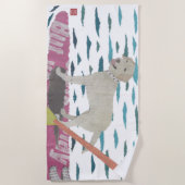 Geel Laboratorium, Labrador Retriever, Modern Strandlaken (Voorkant)