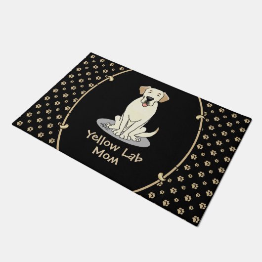 Geel Laboratorium Mam (Labrador Retriever Mam) Cut Deurmat (Schuin)