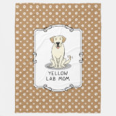 Geel Laboratorium Mam (Labrador Retriever Mam) Cut Fleece Deken (Voorkant)