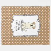 Geel Laboratorium Mam (Labrador Retriever Mam) Cut Fleece Deken (Voorkant (Horizontaal))
