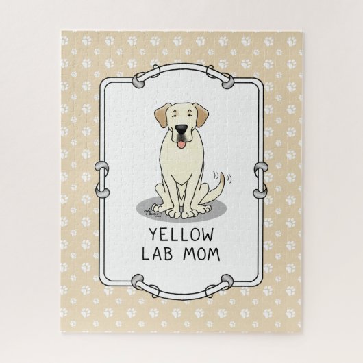 Geel Laboratorium Mam (Labrador Retriever Mam) Cut Legpuzzel (Verticaal)