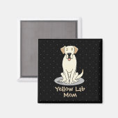 Geel Laboratorium Mam (Labrador Retriever Mam) Cut Magneet (Voorkant / Achterkant)