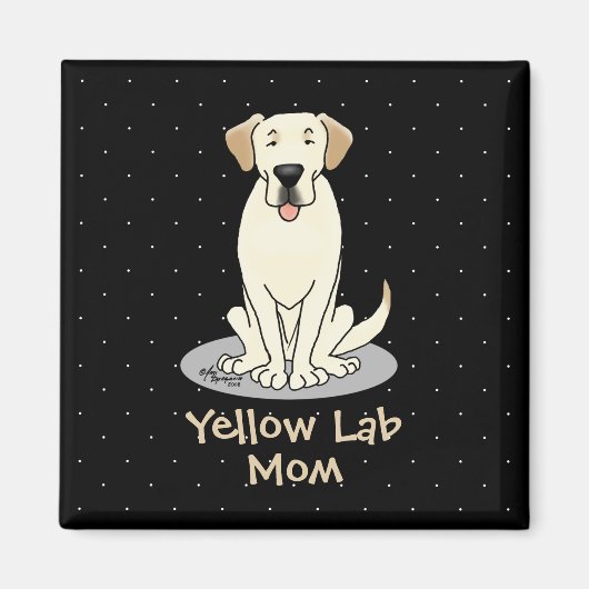 Geel Laboratorium Mam (Labrador Retriever Mam) Cut Magneet (Voorkant)