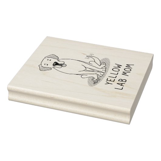 Geel Laboratorium Mam (Labrador Retriever Mam) Cut Rubberstempel (Stempel)