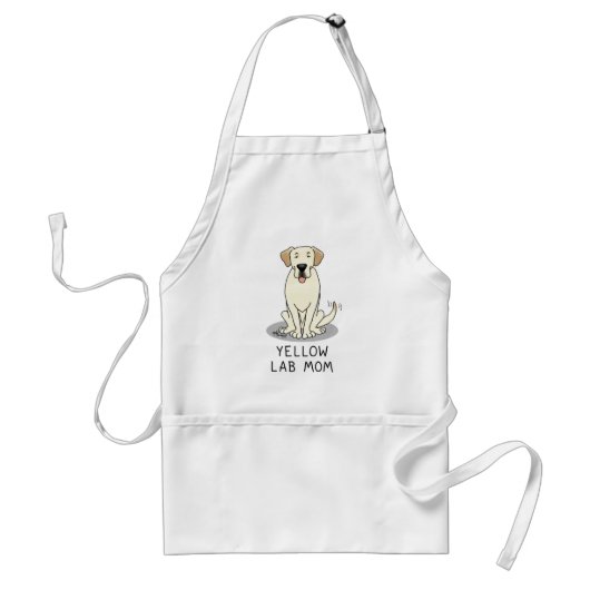 Geel Laboratorium Mam (Labrador Retriever Mam) Cut Standaard Schort (Voorkant)