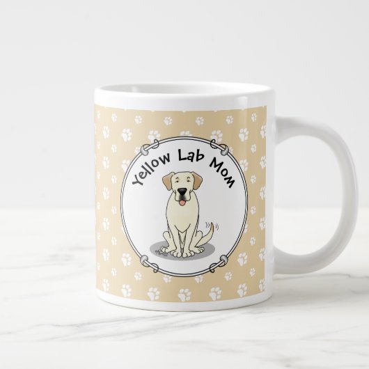 Geel laboratorium mam (labrador Retriever mam) Grote Koffiekop (Rechts)