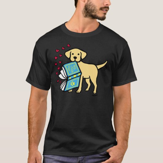 Geel labrador Book of Love T-shirt (Voorkant)