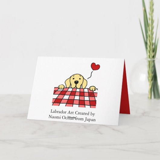 Geel Labrador die op u letten Valentijn Feestdagen Kaart (Achterkant)