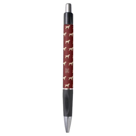 Geel labrador Dogs Pattern Monogramed Pen (Voorkant Verticaal)