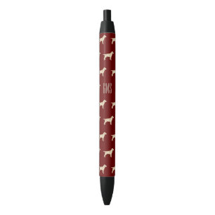 Geel labrador Dogs Pattern Monogramed Zwarte Inkt Pen