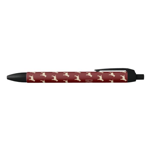 Geel labrador Dogs Pattern Monogramed Zwarte Inkt Pen (Bovenkant)