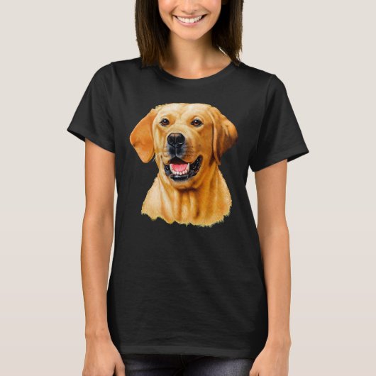 Geel Labrador Full Face Afbeelding T-shirt (Voorkant)