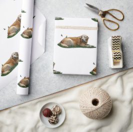 Geel labrador gemengd broed dog papier