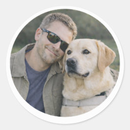 Geel Labrador Gidsenhond Partnerschap man Ronde Sticker