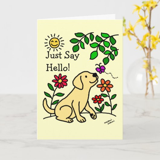 Geel Labrador & Groen Kaart (Gele Bloem)